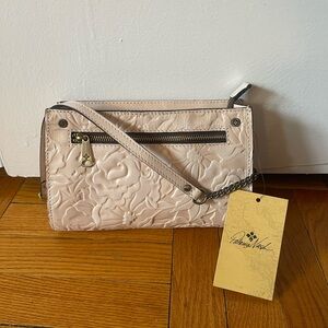 Patricia Nash Floral Leather Embossed Cream Convertible Shoulder & Crossbody Bag